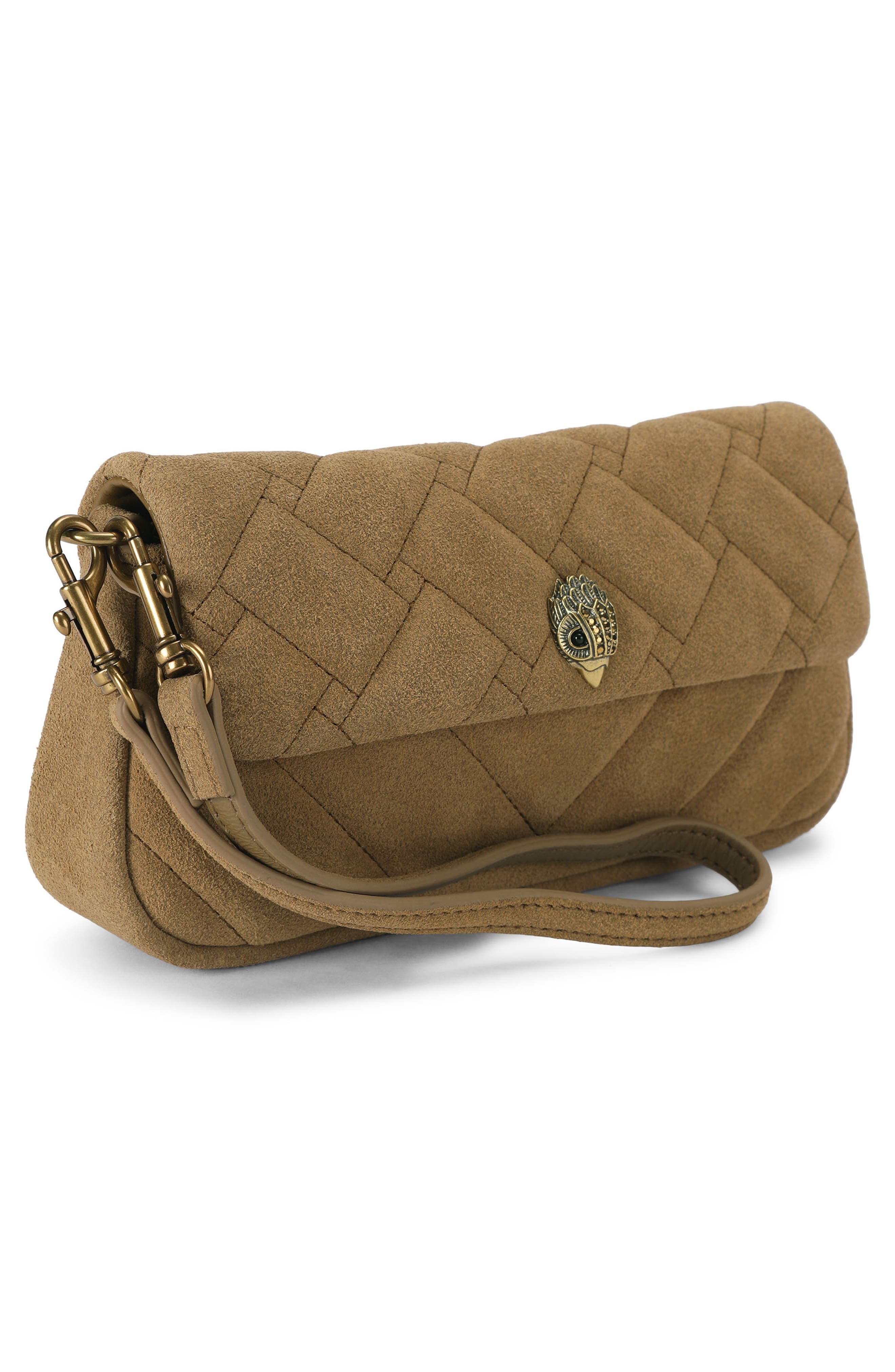 Pickle Quilted Suede Shoulder Bag, Alternate, color, TAN