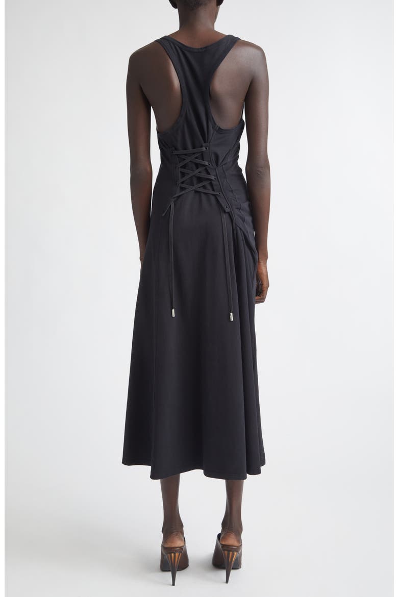 Ruched Cotton Jersey Tank Dress, Alternate, color, BLACK