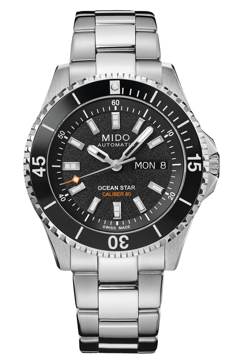 Ocean Star 200 Automatic Bracelet Watch, 42.5mm, Main, color, BLACK