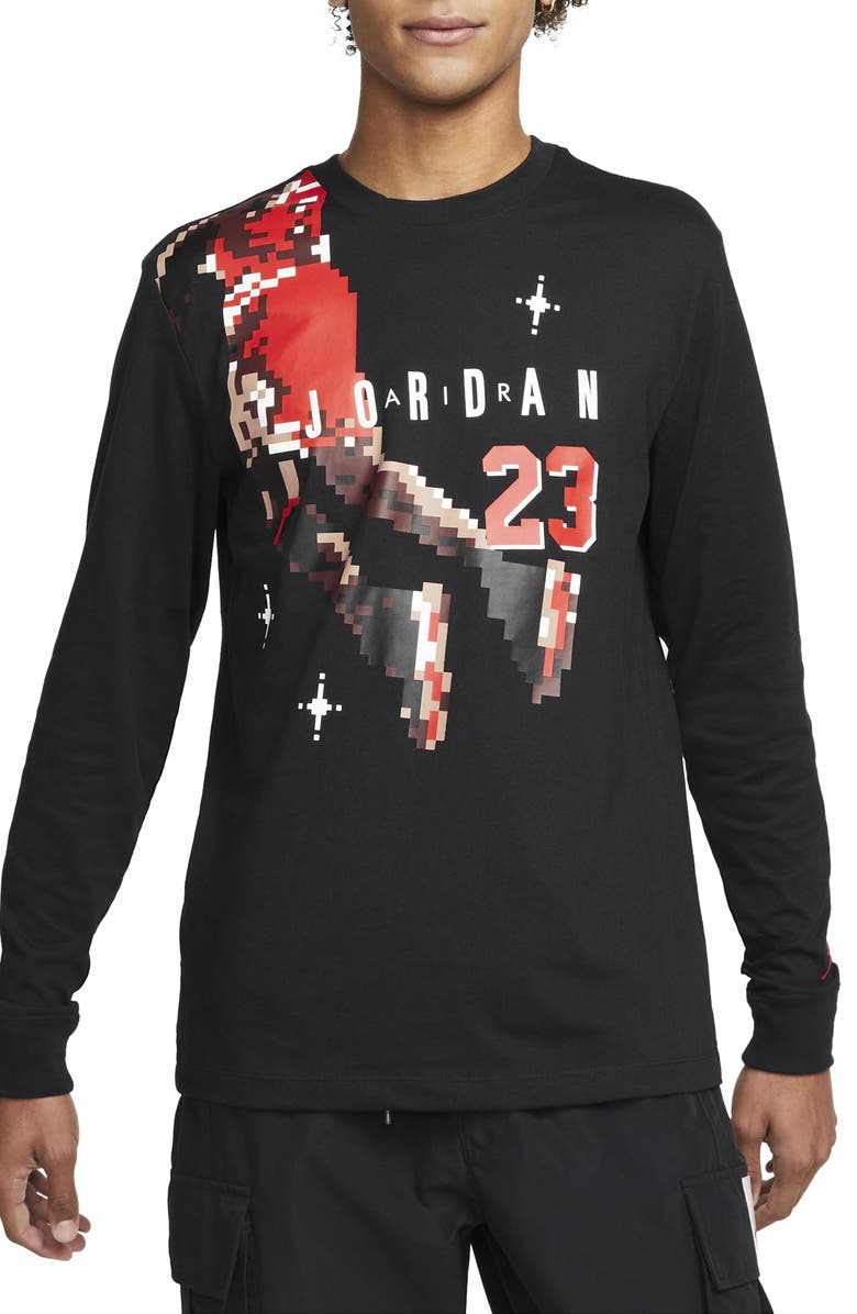 Jordan Long Sleeve Jumpman Cotton Graphic Tee, Main, color, 