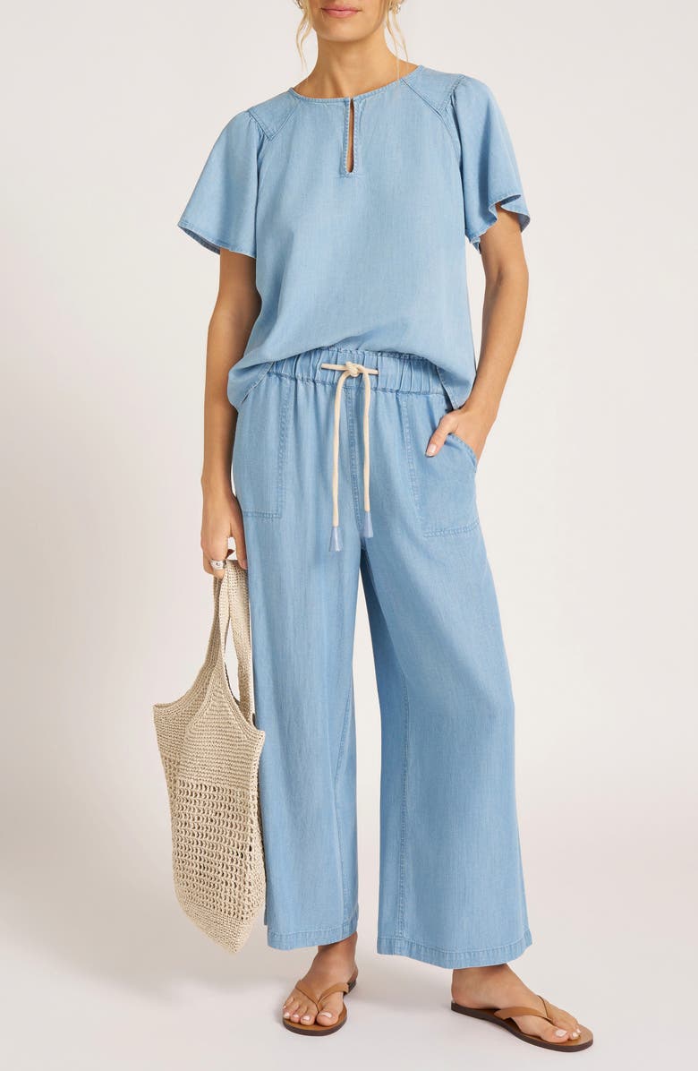 matty m. Laura Wide Leg Chambray Pants, Alternate, color,