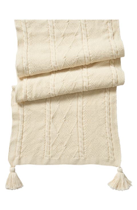 Berry and Thread Cable Knit Table Runner