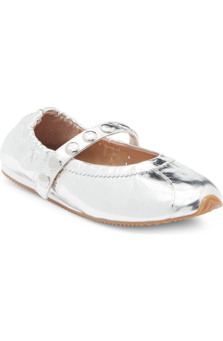 Steve Madden Anaya Mary Jane Flat, Main, color, Silver Leather