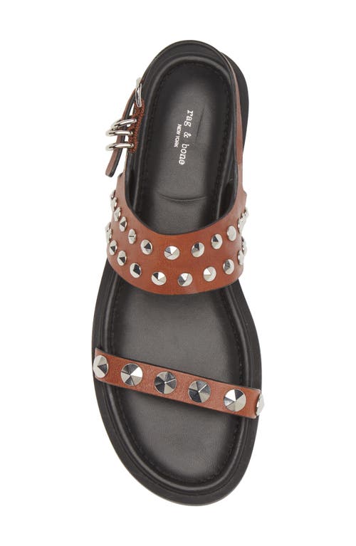Rag & Bone Geo Stud Leather Slingback Sandals In Saddle Leather