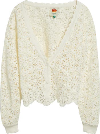 FARM Rio Flower Crochet Cardigan | Nordstrom