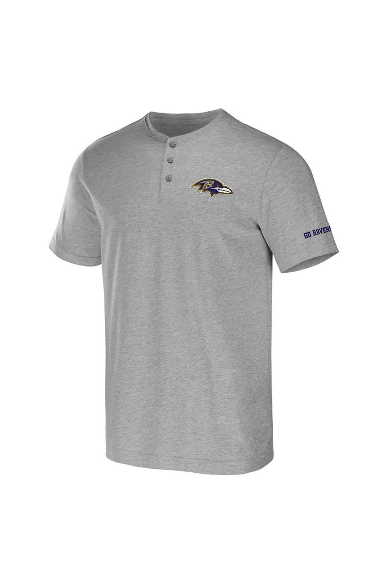 Men's NFL x Darius Rucker Collection by Fanatics Heather Gray Baltimore Ravens Henley T-Shirt, Alternate, color, Heather Gray