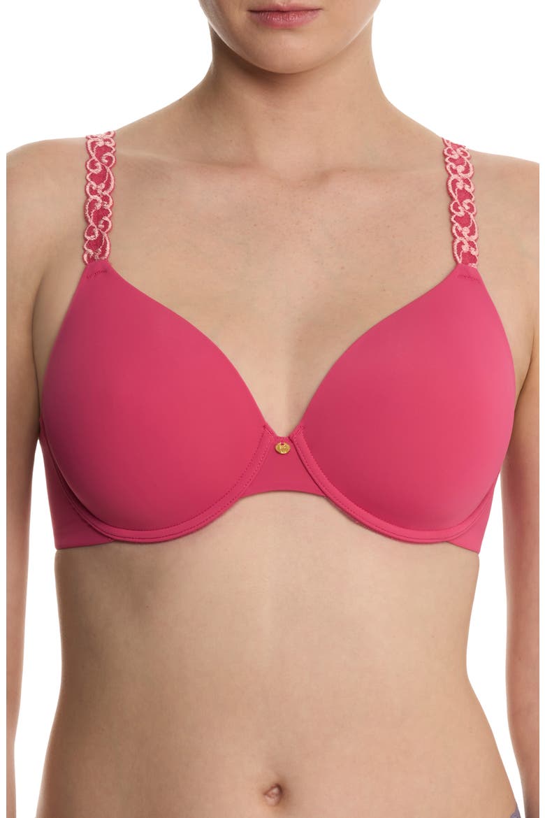 Pure Luxe Underwire T-Shirt Bra, Main, color, VINTAGE CHERRY/ PEACH BLUSH