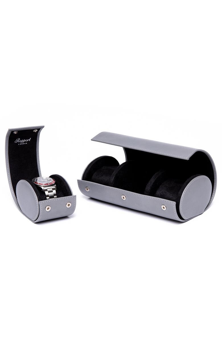 Rapport London HYDE PARK THREE WATCH ROLL, Alternate, color, Grey