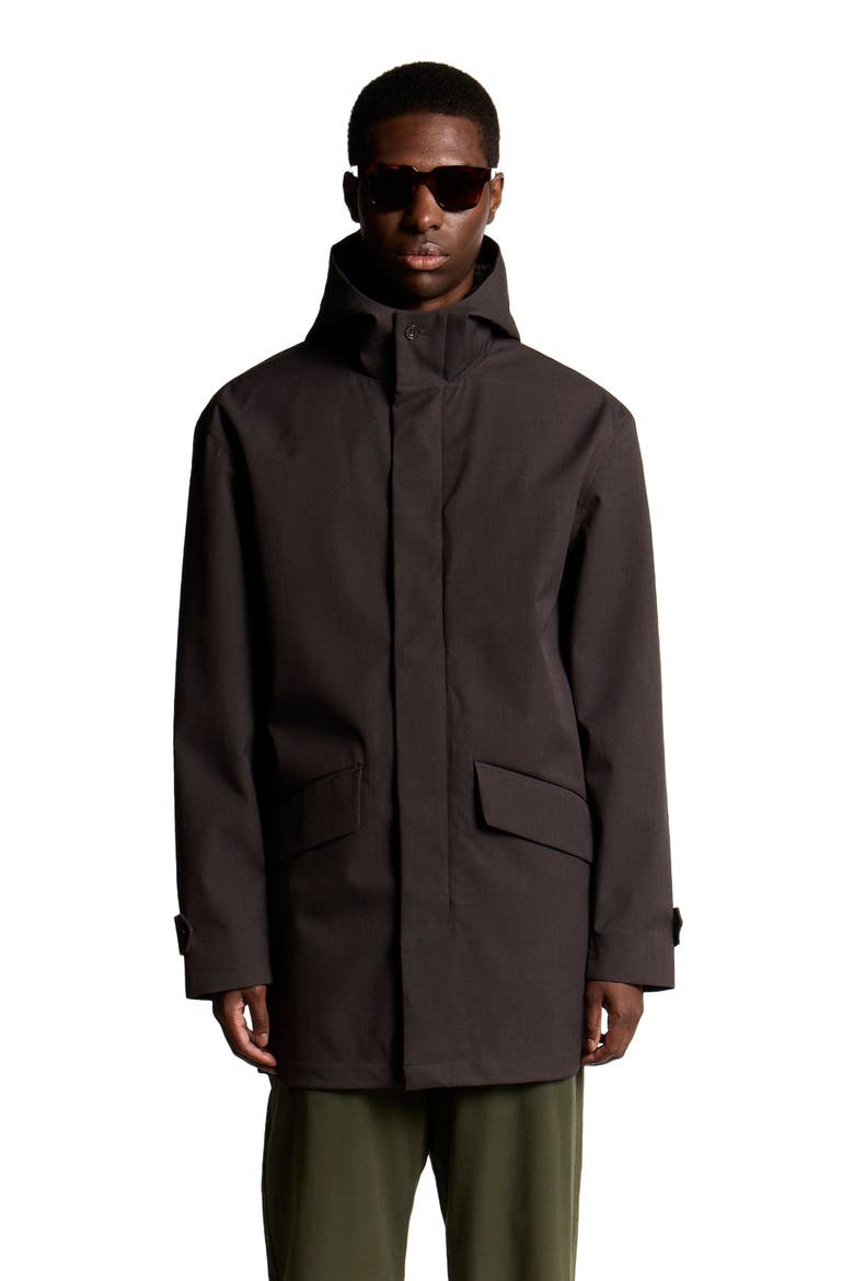 Long Sleeve Hooded Military Parka Jacket, Alternate, color, Charcoal Marl
