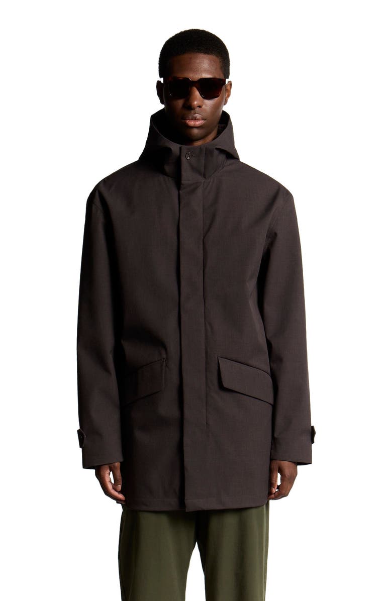 Lyle & Scott Long Sleeve Hooded Military Parka Jacket, Alternate, color, Charcoal Marl