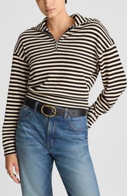 Madewell Stripe Half Zip Top