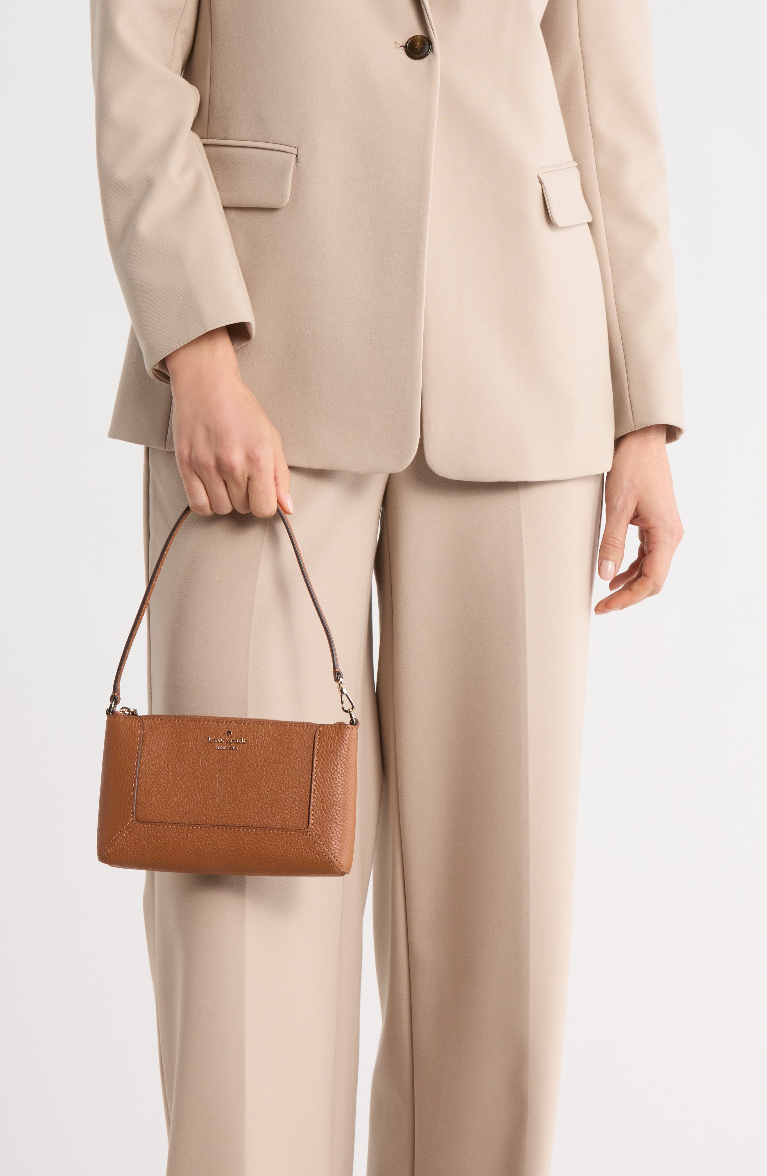 Kate Spade New York lena pebbled mini shoulder bag, Alternate, color, Warm Gingerbread