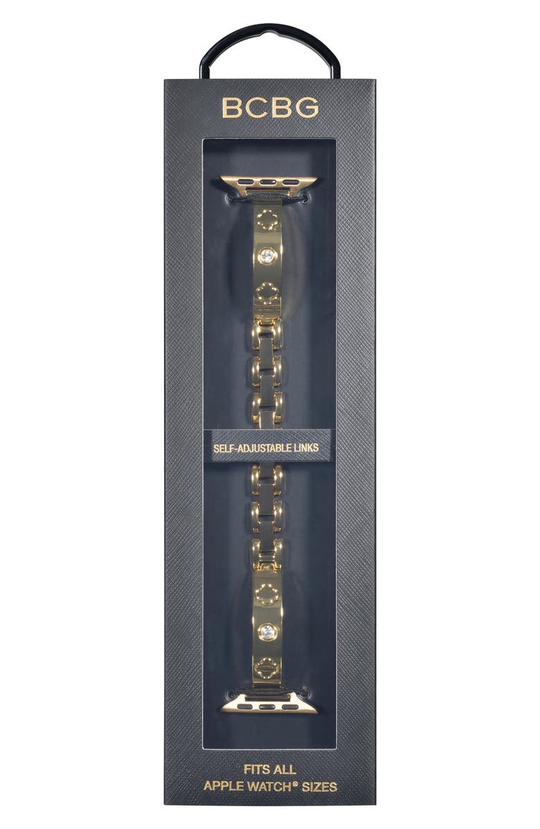 BCBG Clover Link Apple Watch<sup>®</sup> Watchband, Alternate, color, Gold
