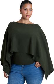 ELOQUII Layered Cape Sweater