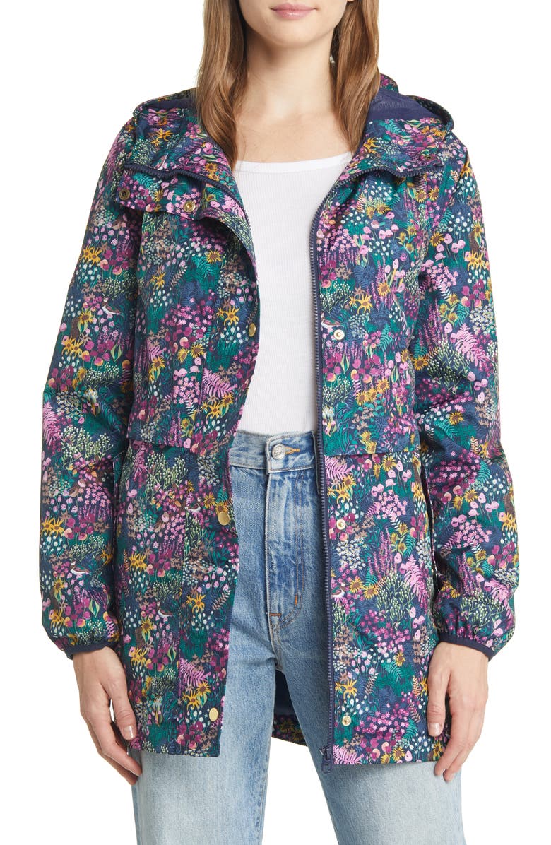Joules Brookside Animal Print Raincoat, Main, color, 