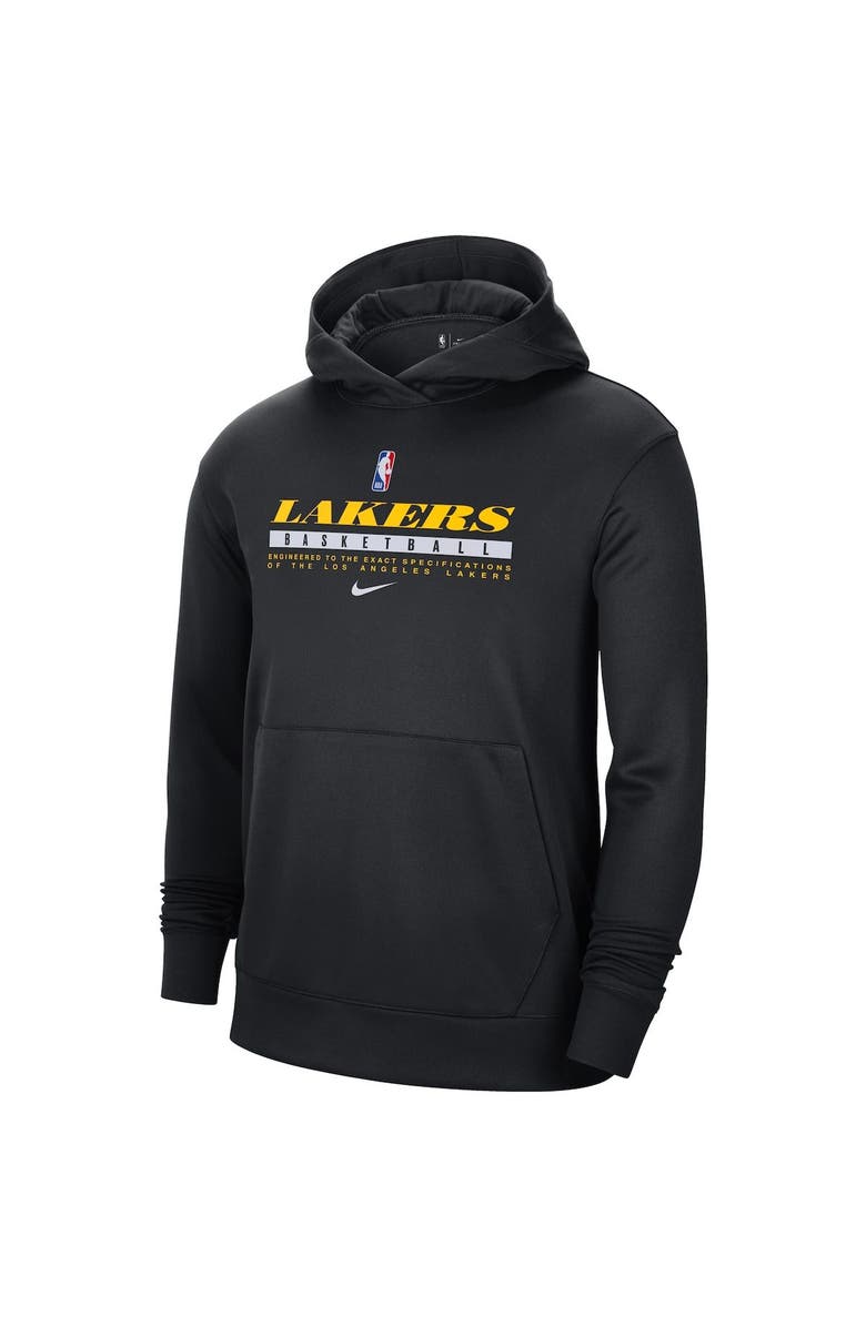 Nike Men's Nike Black Los Angeles Lakers Spotlight On Court Practice Performance Pullover Hoodie, Alternate, color, 