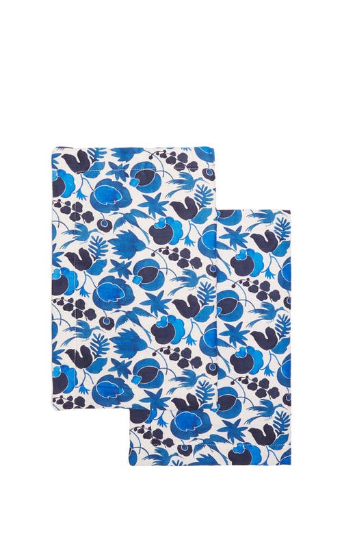 La Doublej Placemats Set Of 2 In Wildbird Small Blue