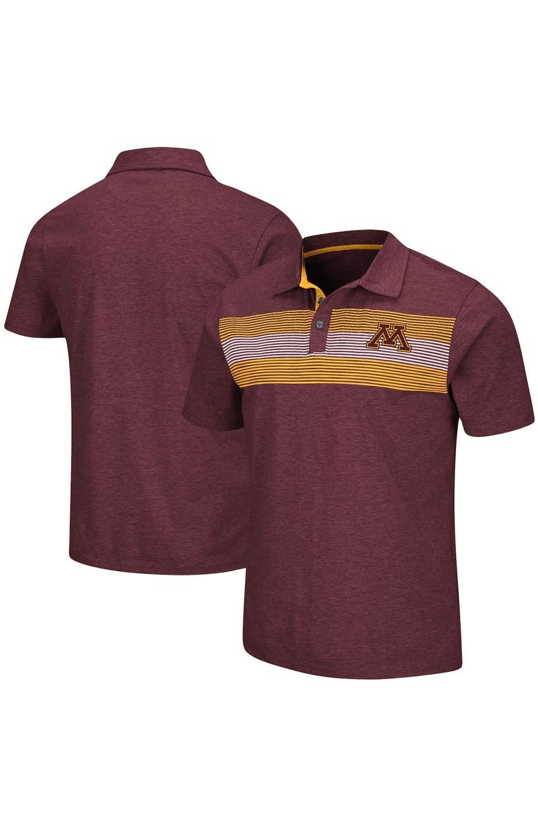 COLOSSEUM Men's Colosseum Heathered Maroon Minnesota Golden Gophers Logan Polo, Main, color, 