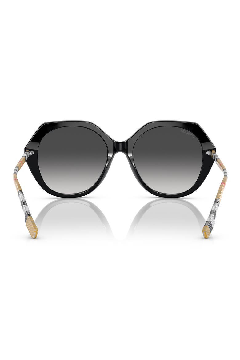 57mm Irregular Sunglasses, Alternate, color, BLACK / GREY GRADIENT