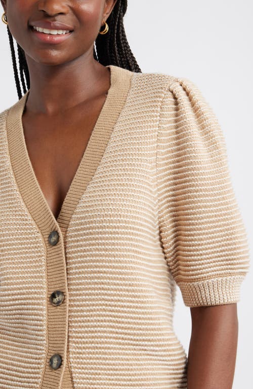 Caslonr Caslon(r) Links Puff Sleeve Wool Blend Cardigan In White