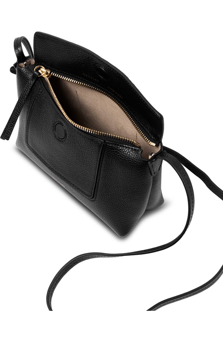 Wandler Mini Penelope Leather Shoulder Bag, Alternate, color, Black Crust 3283