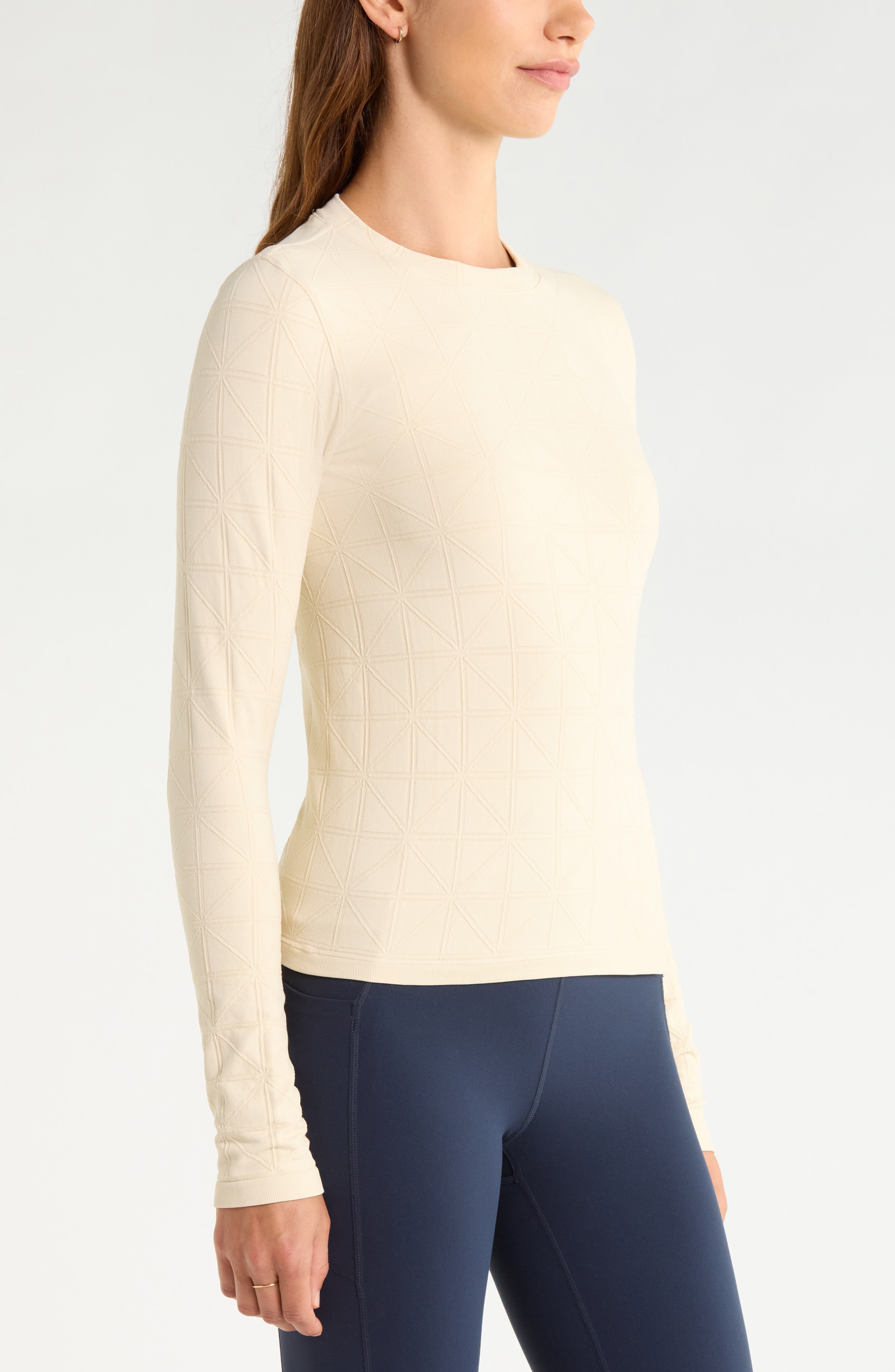 Zella Seamless Diamond Long Sleeve Top (Women) | Nordstrom