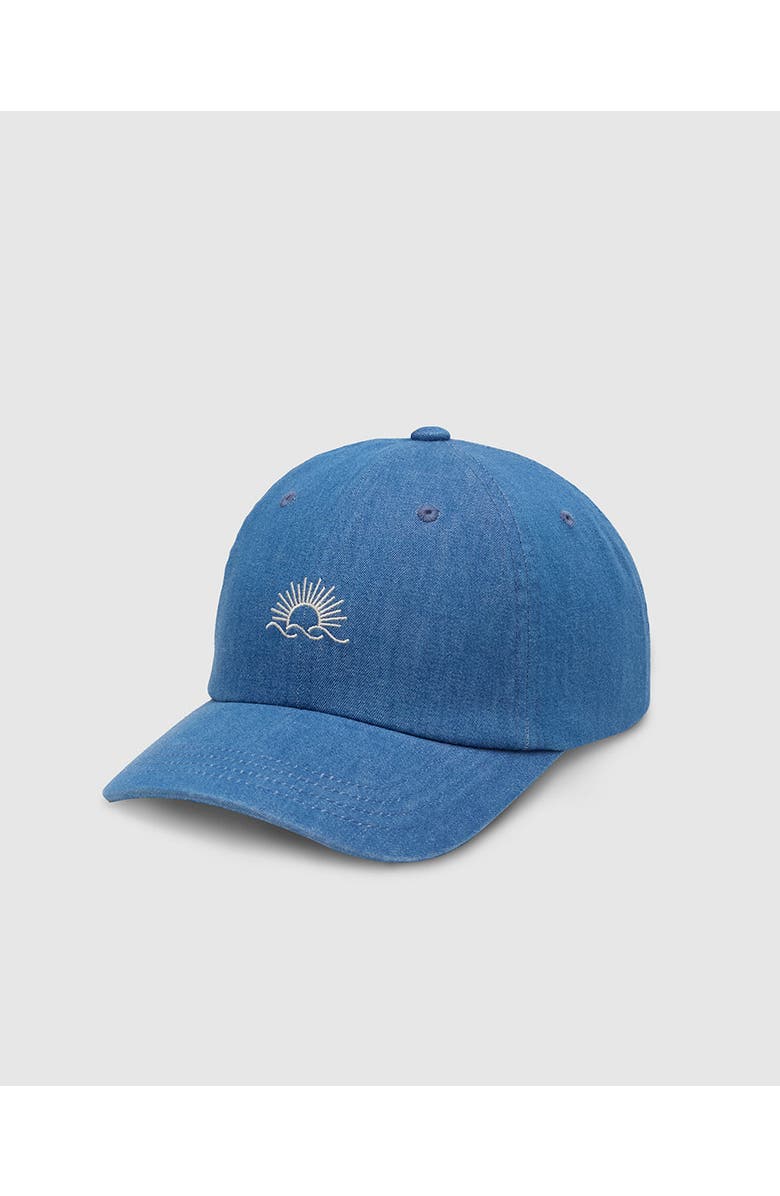 tentree Embroidered Denim Peak Hat, Main, color, Mid Wash/White Oak
