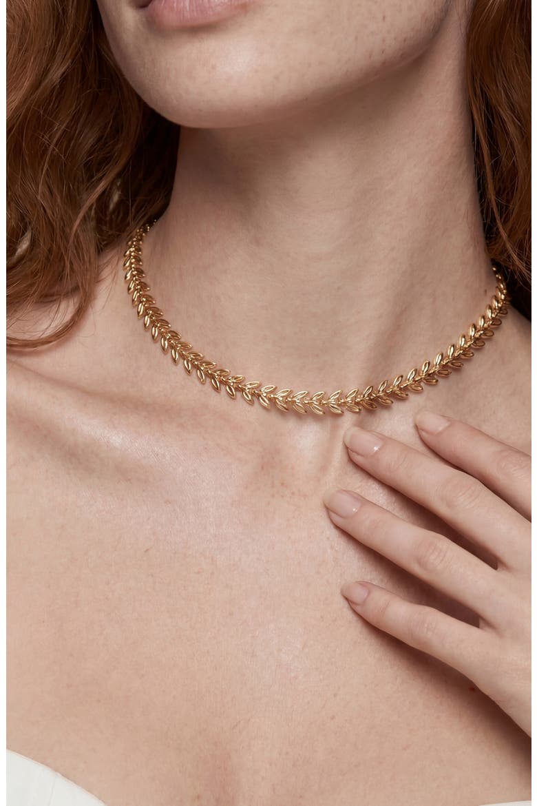 Chevron Chain Necklace, Alternate, color, GOLD