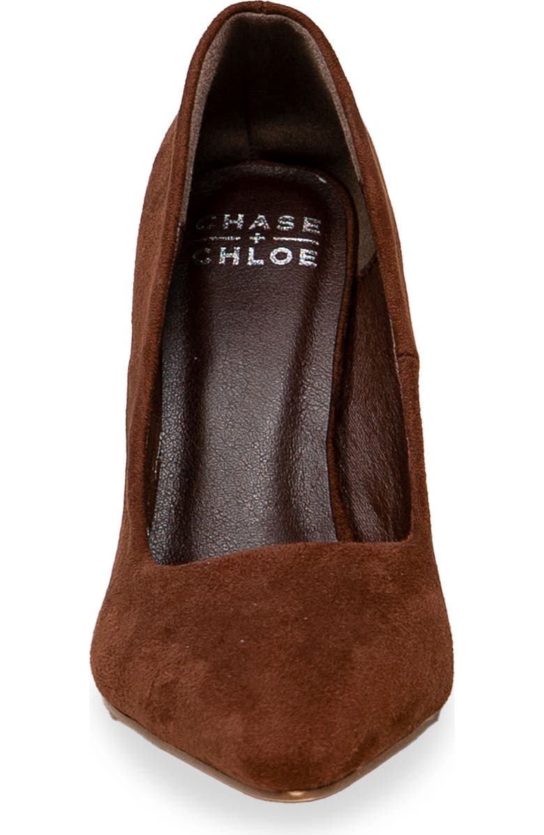 CHASE AND CHLOE Lala Pointed Toe Pump, Alternate, color, Brown
