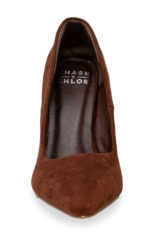 Chase & Chloe Chase And Chloe Lala Pointed Toe Pump In Brown