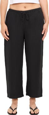 Michael Stars Tali Linen Blend Wide Leg Drawstring Pants