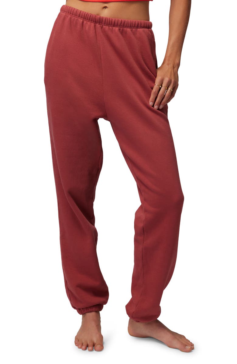 Spiritual Gangster Sol Cotton Sweatpants, Main, color, Rosewood