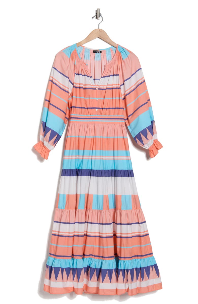 AREA STARS Stripe Resort Cotton Dress, Alternate, color, Coral Multi