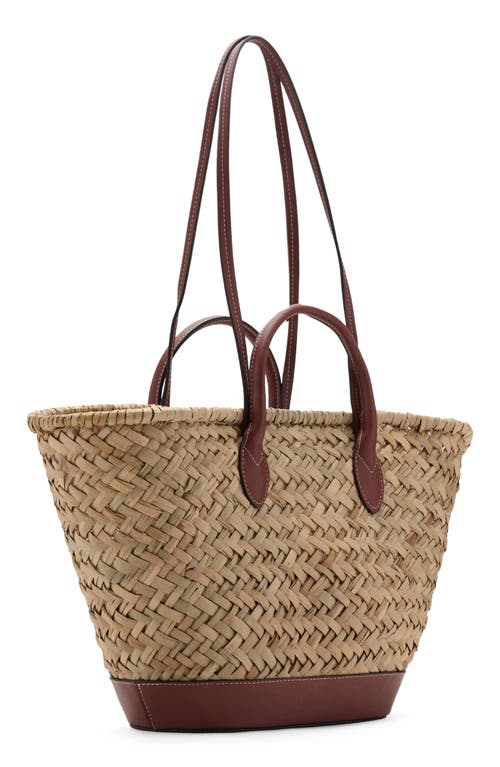 Mango Large Double Handle Natural Fiber Shoulder Bag
