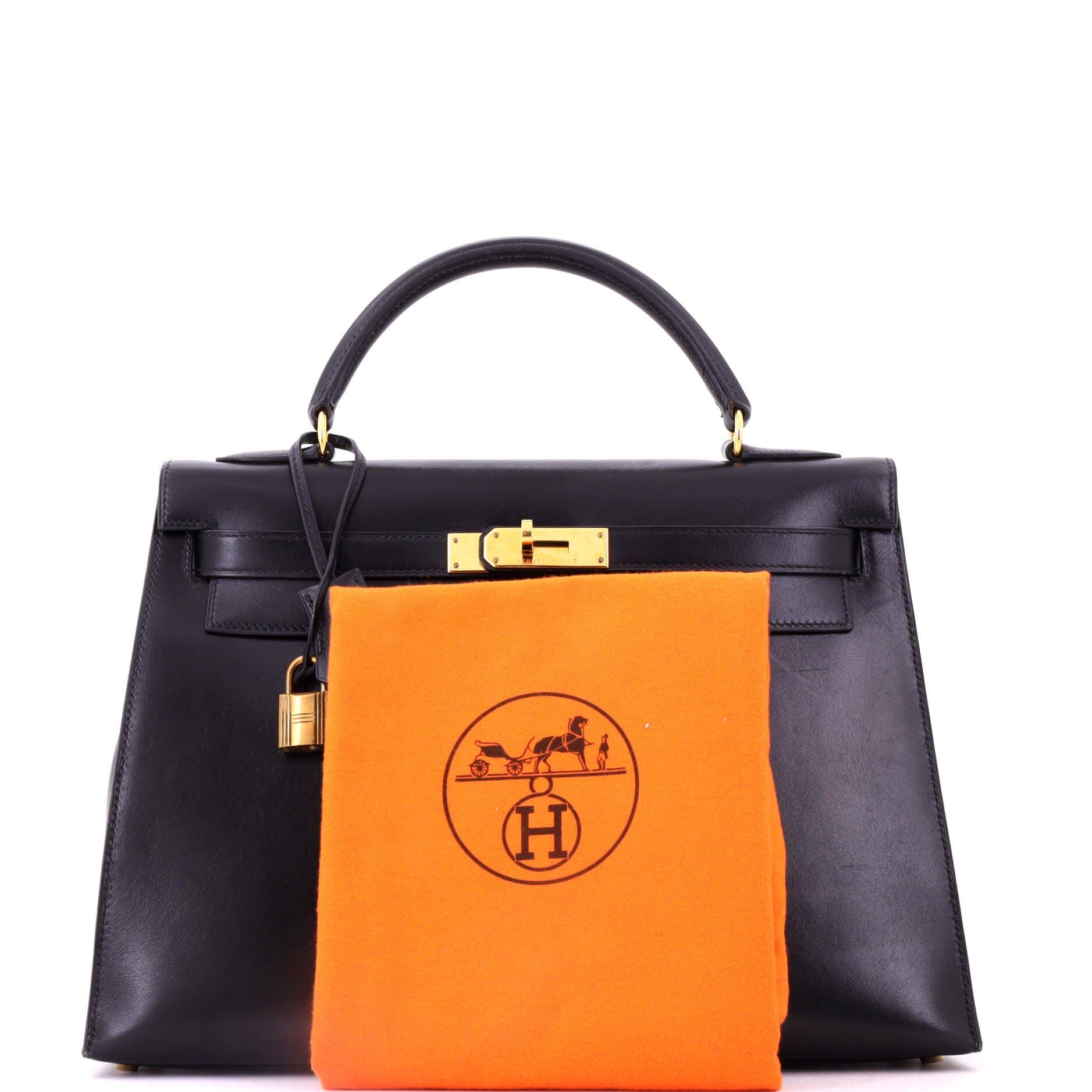 Kelly Handbag Black Box Calf with Gold Hardware 32, Alternate, color, Black