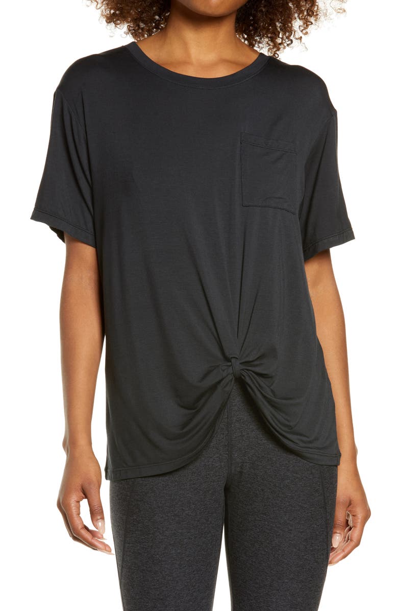 Zella Peaceful Knot Stretch Tencel<sup>®</sup> Modal T-Shirt, Main, color,