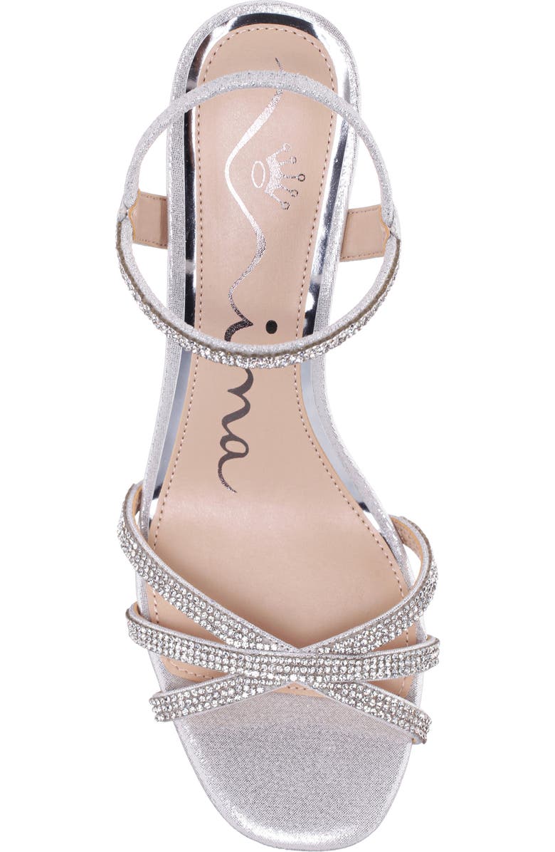 Nina Benarda Ankle Strap Sandal, Alternate, color, Silver