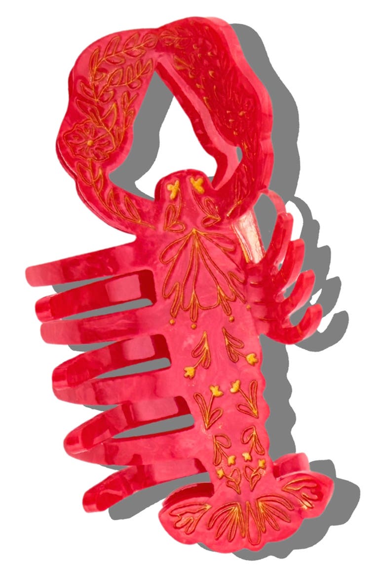 Lobster Hair Claw Clip, Main, color, RED