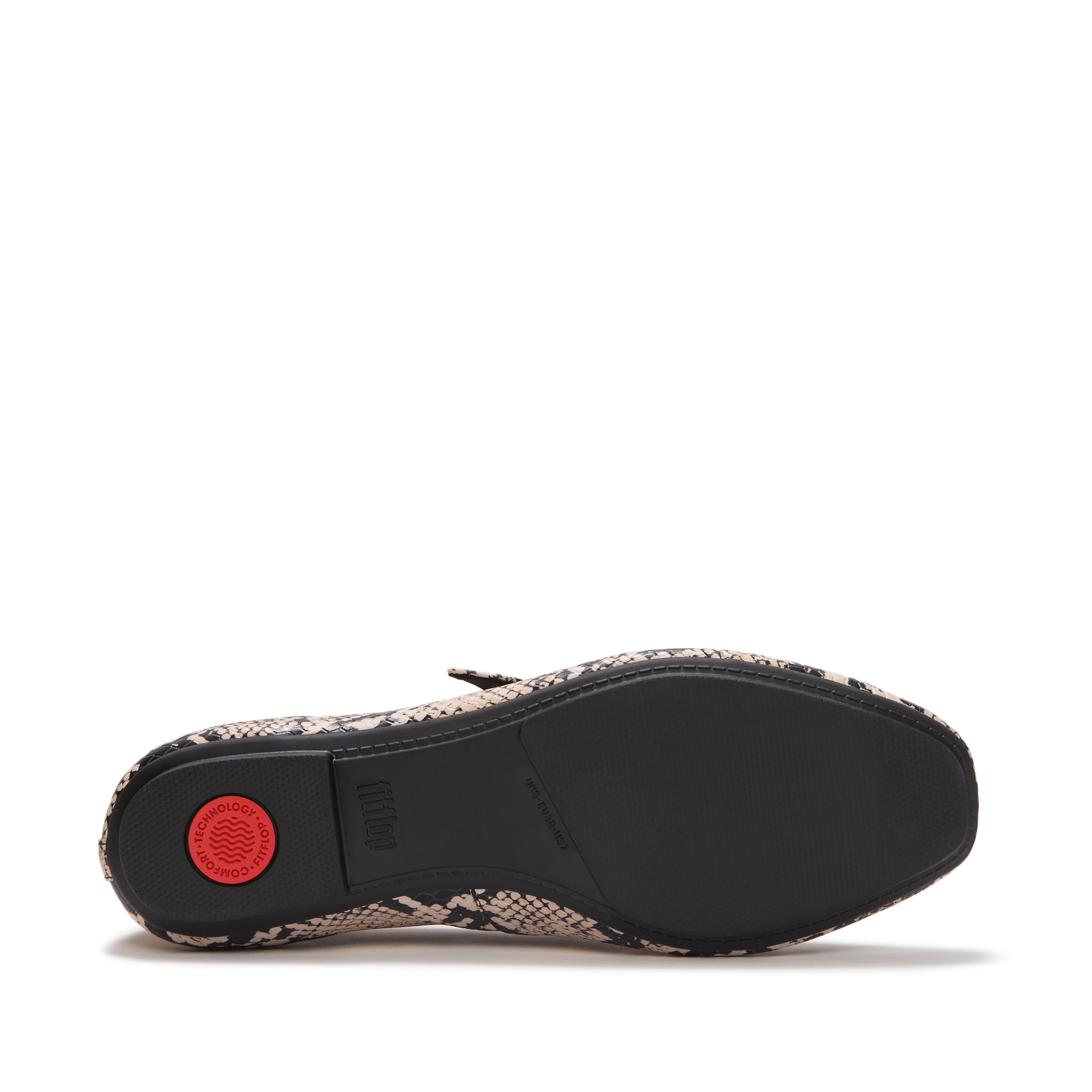 FitFlop Delicato Snake Mary Janes, Alternate, color, Hazy Taupe/Black