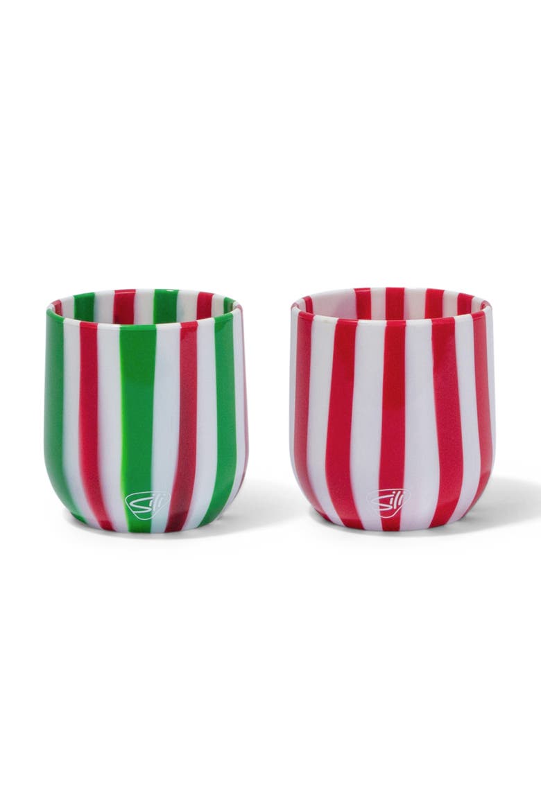 Silicone Wine Glasses 2 Pack Peppermint, Main, color, Multicolored