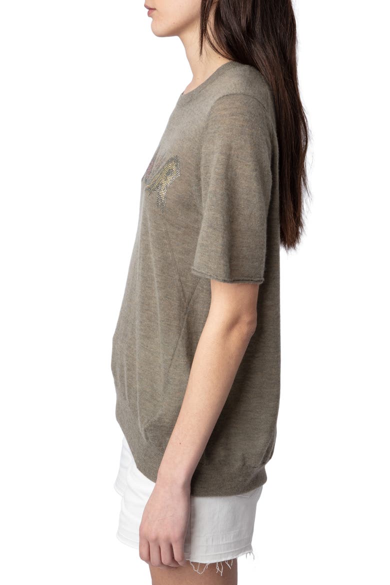 Ida Mon Amour Cashmere Sweater, Alternate, color, KHAKI