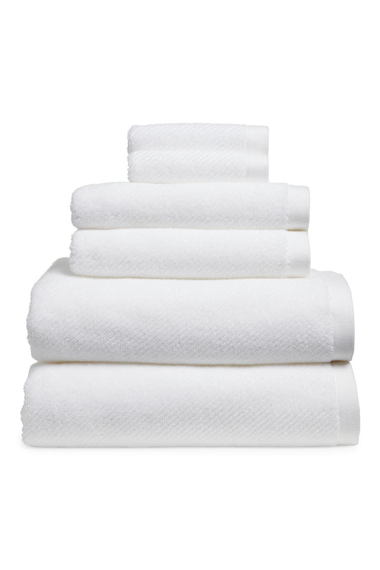 Cotton Rib 6-Piece Bath Towel Set, Main, color, WHITE