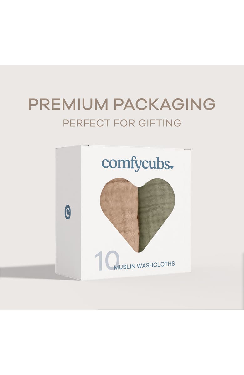 Comfy Cubs Muslin Washcloths - Pack of 10, Alternate, color, Multicolor