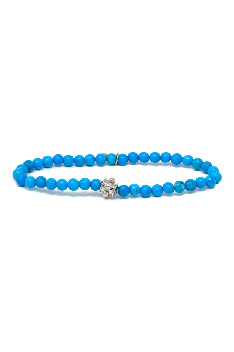 Bohème Smooth Tibetan Turquoise Stretch Bracelet, Main, color, TURQUOISE