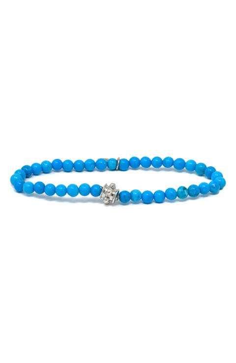 Bohème Smooth Tibetan Turquoise Stretch Bracelet