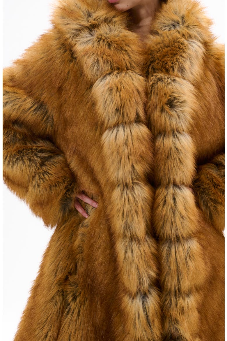 Elizabeth Faux Fur Coat, Alternate, color, TAN