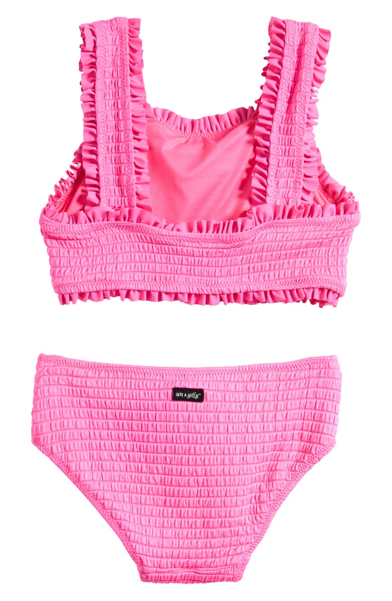 Ava & Yelly Kids' Ruffle Smocked Two-Piece Swimsuit, Alternate, color, 