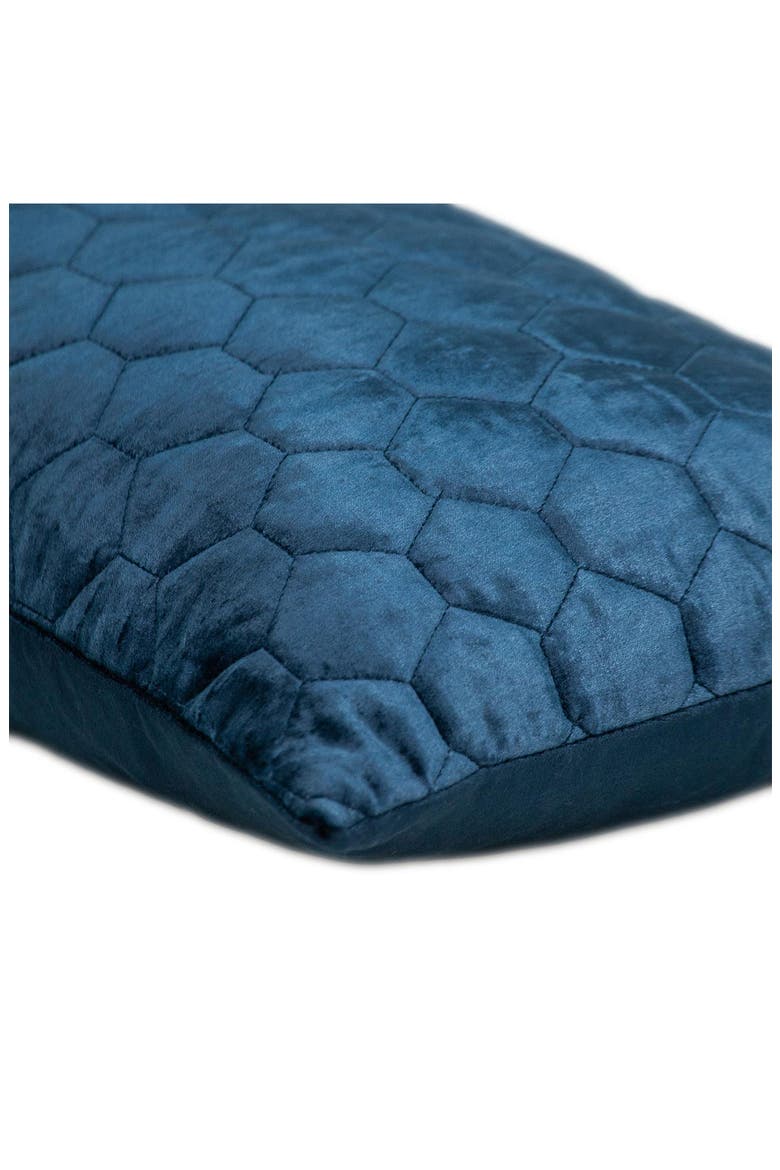 Bazyli Quilted Throw Pillow, Alternate, color, NAVY