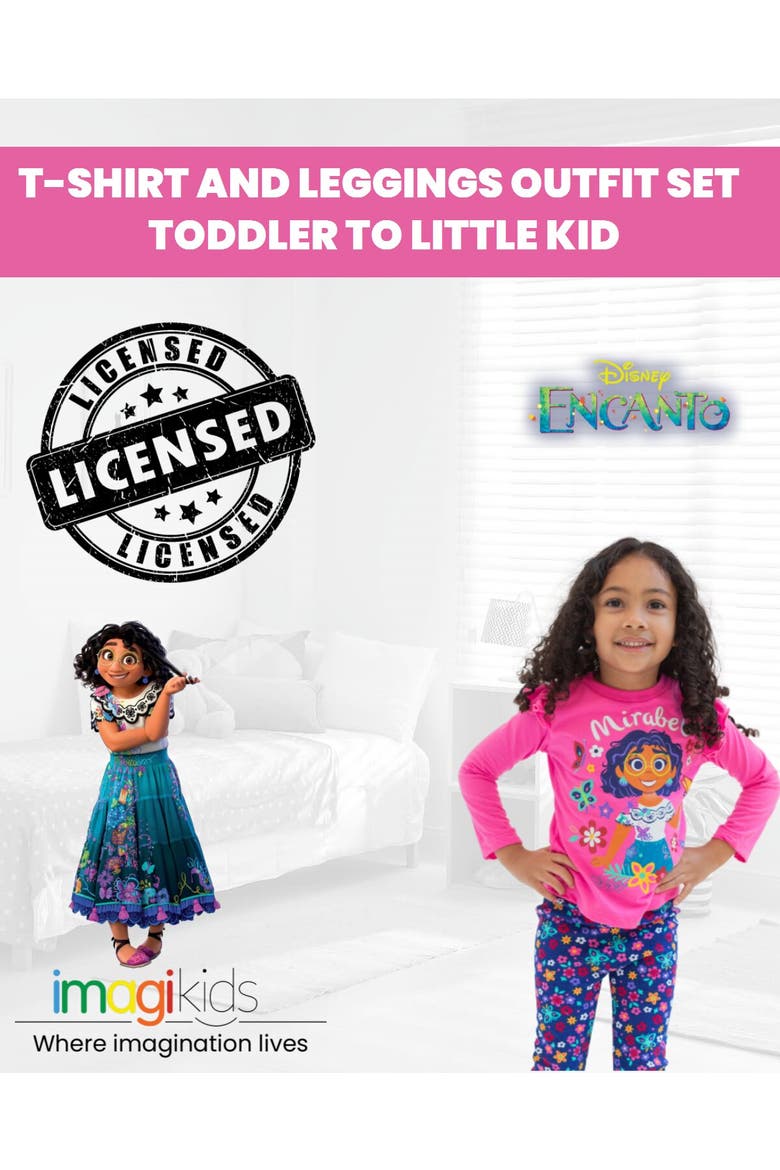 Encanto Mirabel 2-Piece Long Sleeve Tee and Leggings Set, Alternate, color, Mirabel Pink Navy