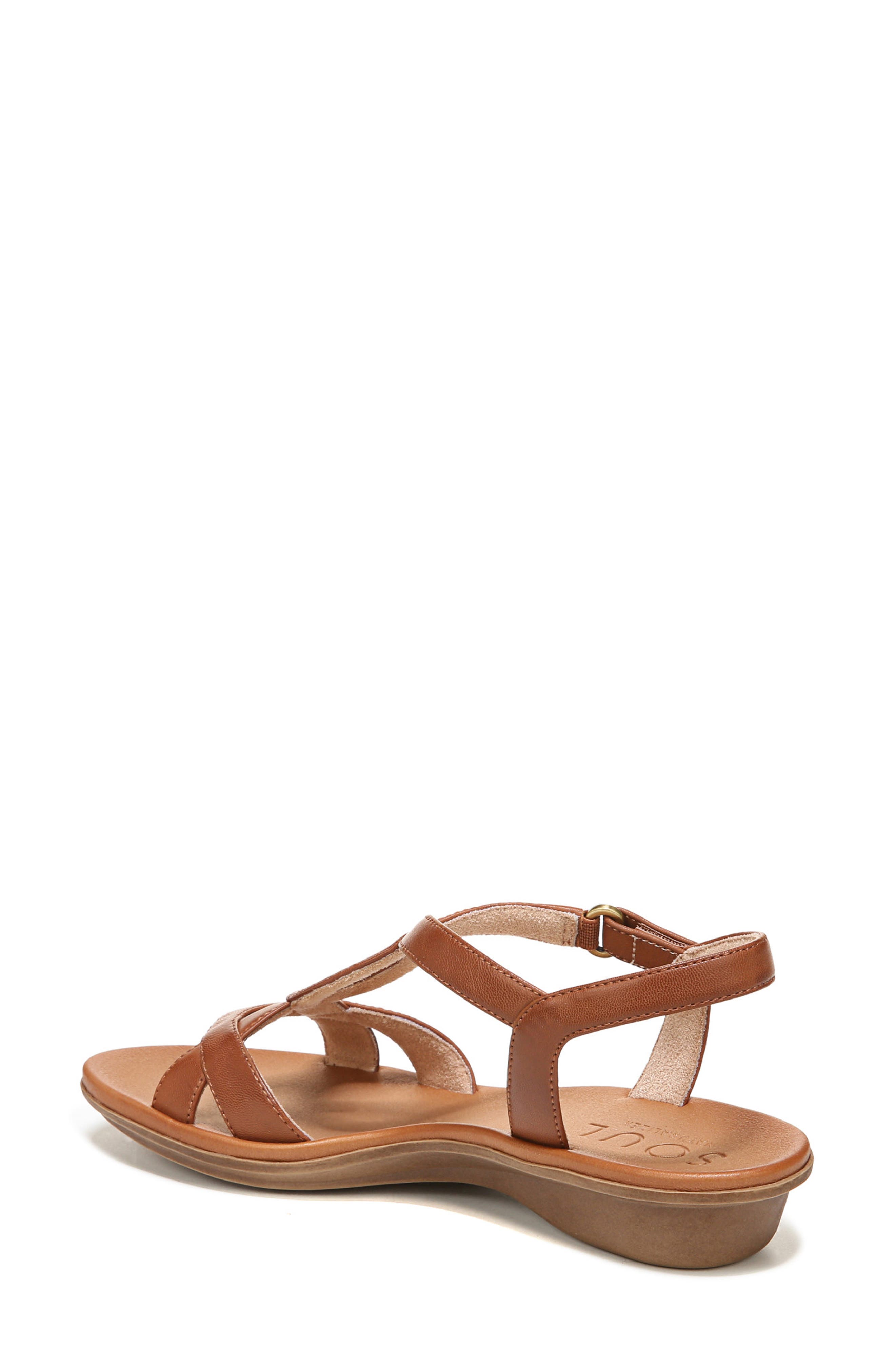 SOUL NATURALIZER Solo Ankle Strap Sandal - Wide Width Available, Alternate, color, Toffee Brown Synthetic